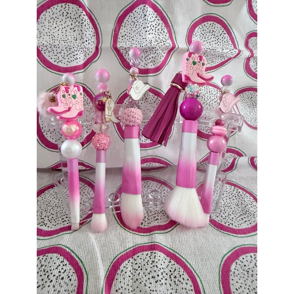 Handmade bead makeup brushes